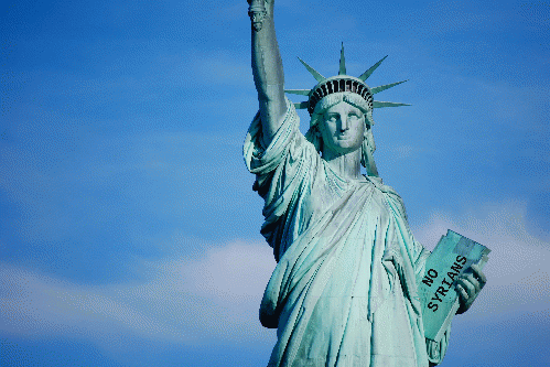 The Statue of Liberty Enlightening the World, Except for Syria, From ImagesAttr