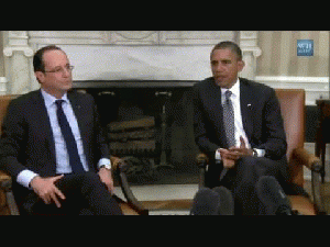 Barack Obama and FranÃ§ois Hollande, From YouTubeVideos