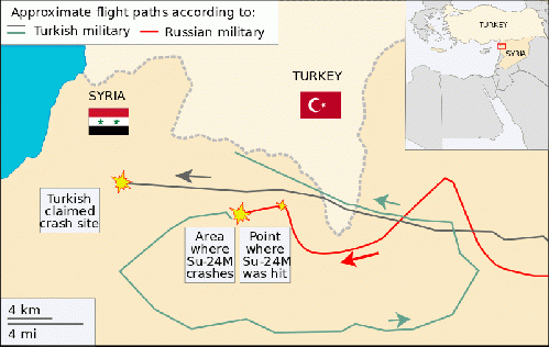 Conflicting claims over the Su-24's flight path