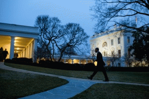President Barack Obama returning to the White House on Jan. 17, 2013., From ImagesAttr