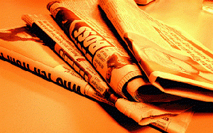 Newspaper fire orange
