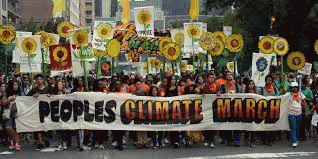 Demonstrators on Sixth Avenue in New York City during the People's Climate March, September 2014, From ImagesAttr