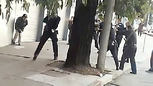 At least 10 San Francisco policemen formed a makeshift firing squad and killed this man, identified as Mario Woods, in the Bayveiw aread of the city Dec. 3 about 5 p.m., From ImagesAttr