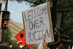 Poster at Trump rally