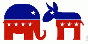 Republican Elephant & Democratic Donkey -- little difference