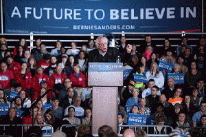 Bernie Sanders with supporters, From FlickrPhotos