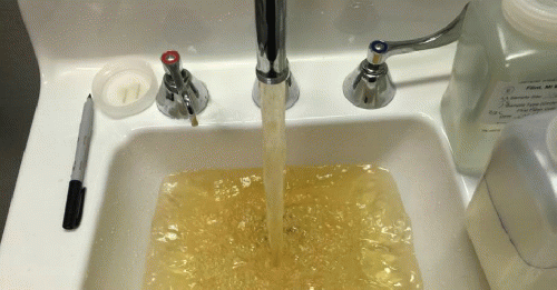 Tap water in a Flint hospital on Oct. 16, 2015., From ImagesAttr