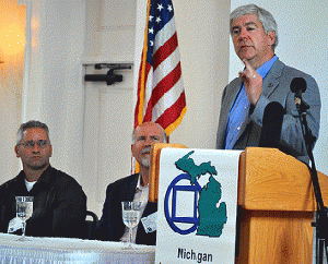 Michigan Governor Rick Snyder;t took Michigan's GOP Governor to accomplish what Al Qaeda, militia members and lone wolves could not. Michigan Governor Rick Snyder;t took Michigan's GOP Governor to accomplish what Al Qaeda, militia members and lone wolves could not.
