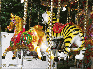 London Zoo - Merry-go-round / Carousel - Horse and Tiger