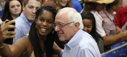 Bernie Sanders campaigning in Louisiana., From ImagesAttr