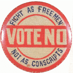 Anti-conscription badge, From WikimediaPhotos