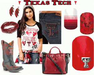 Texas Tech Red Raiders Nail Art Get Your Guns Up!