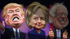 MSM spotlights Donald Trump vs. Hillary Clinton and Bernie Sanders