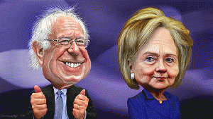 Bernie Sanders and Hillary Clinton-- Caricatures, From FlickrPhotos