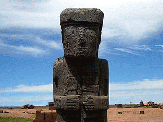 'Moai' type sculptures, Tiahuanaco