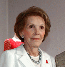 Nancy Reagan later in life. She died Sunday at age 94 at her home in California. - Wikimedia Commons, From GoogleImages