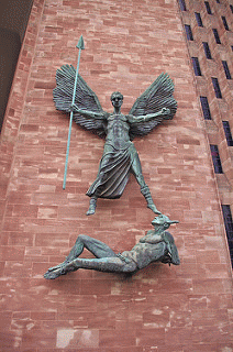 Jacob Epstein's Sculpture .St. Michael's Victory over the Devil. Jacob Epstein's Sculpture .St. Michael's Victory over the Devil.