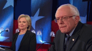 Former Secretary of State Hillary Clinton and Sen. Bernie Sanders. Former Secretary of State Hillary Clinton and Sen. Bernie Sanders.
