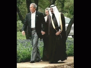 George W.Bush and Prince Abdullah of Saudi Arabia