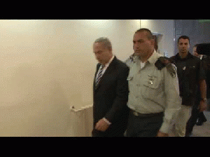 Benjamin Netanyahu arrives for Likud Party meeting