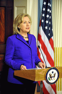 Secretary Clinton Making a Press Announcement