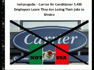 At Indianapolis Carrier Air Conditioner -- 1,400 Employees Learn They Are Losing Their Jobs to Mexico