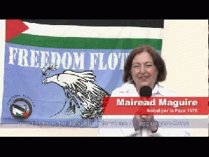 Mairead Maguire support Freedom Flotilla, From YouTubeVideos