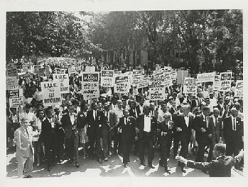 March on Washington for Jobs and Freedom, Martin Luther King, Jr. and Joachim Prinz pictured, 1963