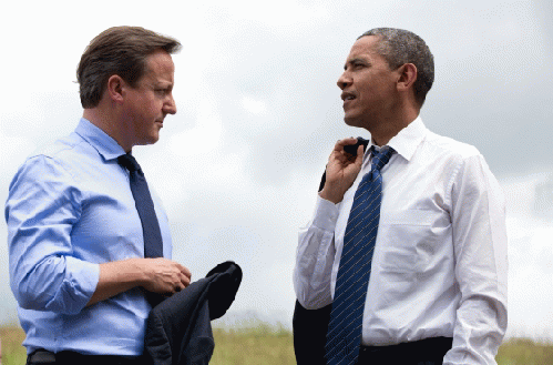 President Barack Obama and British Prime Minister David Cameron talk at the G8 Summit in Lough Erne, Northern Ireland, June 17, 2013. After the 'Brexit' vote, Cameron announced that he would resign., From ImagesAttr