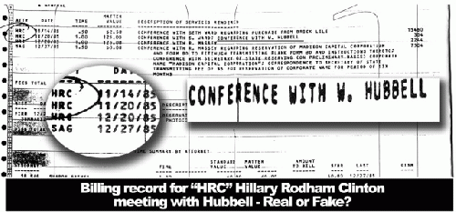 Billing Record for Hillary Clinton meeting with Hubbell