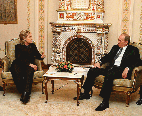 Secretary Clinton With Russian Prime Minister Putin. What did he know that she had given him through her emails?, From FlickrPhotos