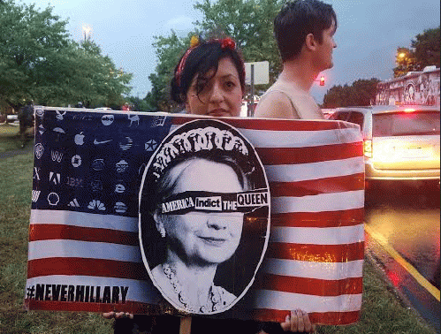 Protest sign at DNC Convention