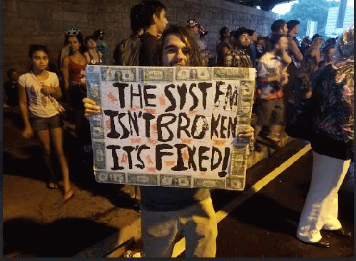 Protest sign at DNC Convention