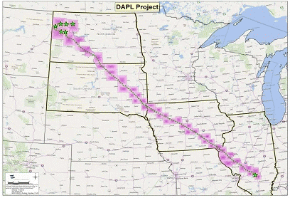 Starting in the oil rich Bakken Region of North Dakota, the Bakken Pipeline will run through four states before it reaches a market hub near Patoka, Illinois.