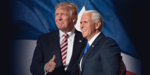 Donald Trump and Mike Pence during Day Three of the Republican National Convention.