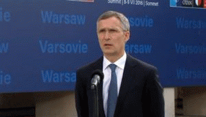 NATO Secretary General Jens Stoltenberg opens the NATO Warsaw Summit in Poland, July 8, 2016. NATO heads of state agreed to send reinforced, multinational battalions to the eastern part of the alliance's border with Russia.