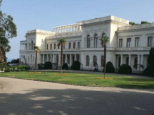 Lavidia Palace, site of the Yalta Conference, one of Crimea's tourist sites.