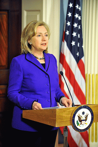 Secretary Clinton Makes a Press Announcement