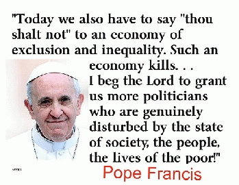 Pope Francis rips capitalism and trickle-down economics