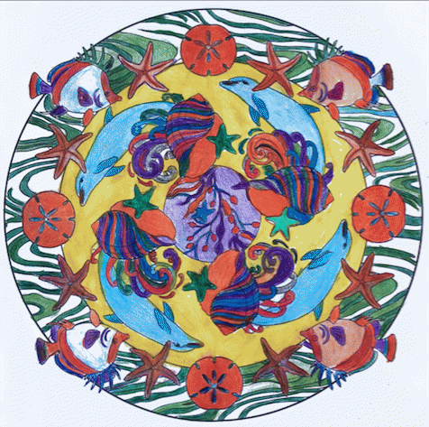 By Amy Schreiner from Dover's 'Nature Mandalas Coloring Book.'