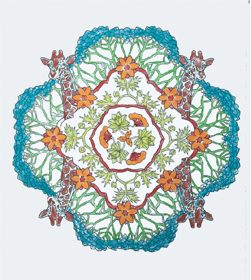 Mandala colored by Morgaine Beck from Dover Creative Haven Coloring Books