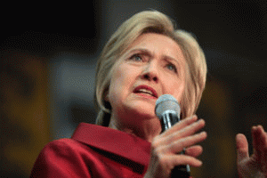 Former Secretary of State Hillary Clinton speaking with supporters at a campaign rally in Phoenix, Arizona, March 21, 2016., From ImagesAttr