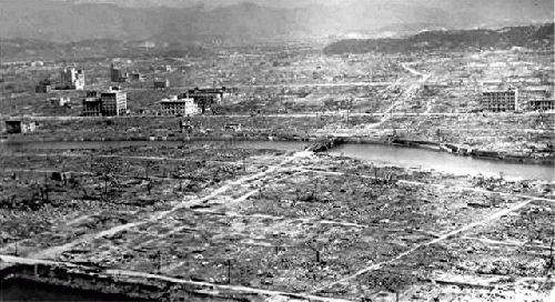 The physical aspect of the Hiroshima aftermath.