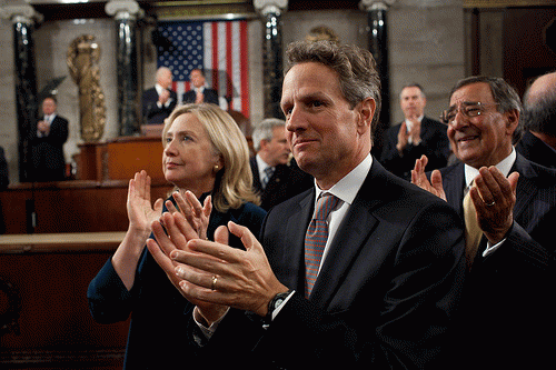 Hillary and Timothy Geithner