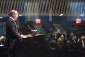 Russian President Vladimir Putin addresses UN General Assembly on Sept. 28, 2015., From ImagesAttr