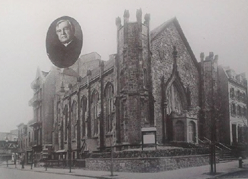 The Church of the Neighbor, with photo portrait of Swedenborgian notable Dr. John C. Ager. The Church of the Neighbor, with photo portrait of Swedenborgian notable Dr. John C. Ager.