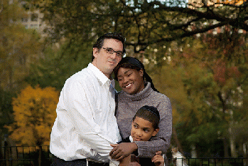 Loving couple and child