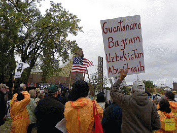 Protest against George W. Bush speaking at Beth El synagogue in St. Louis Park, From FlickrPhotos