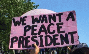 A sign at a Bernie Sanders rally in Washington D.C. on June 9, 2016. A sign at a Bernie Sanders rally in Washington D.C. on June 9, 2016.