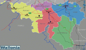 Wallonia travel map